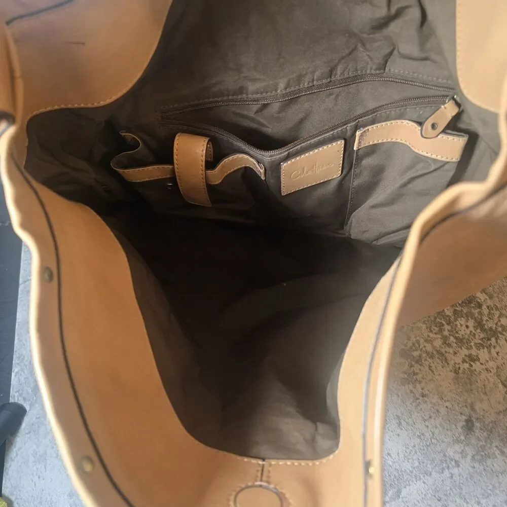 COLE HANN BROWN LEATHER HOBO BAG HANDBAG ◇ 17